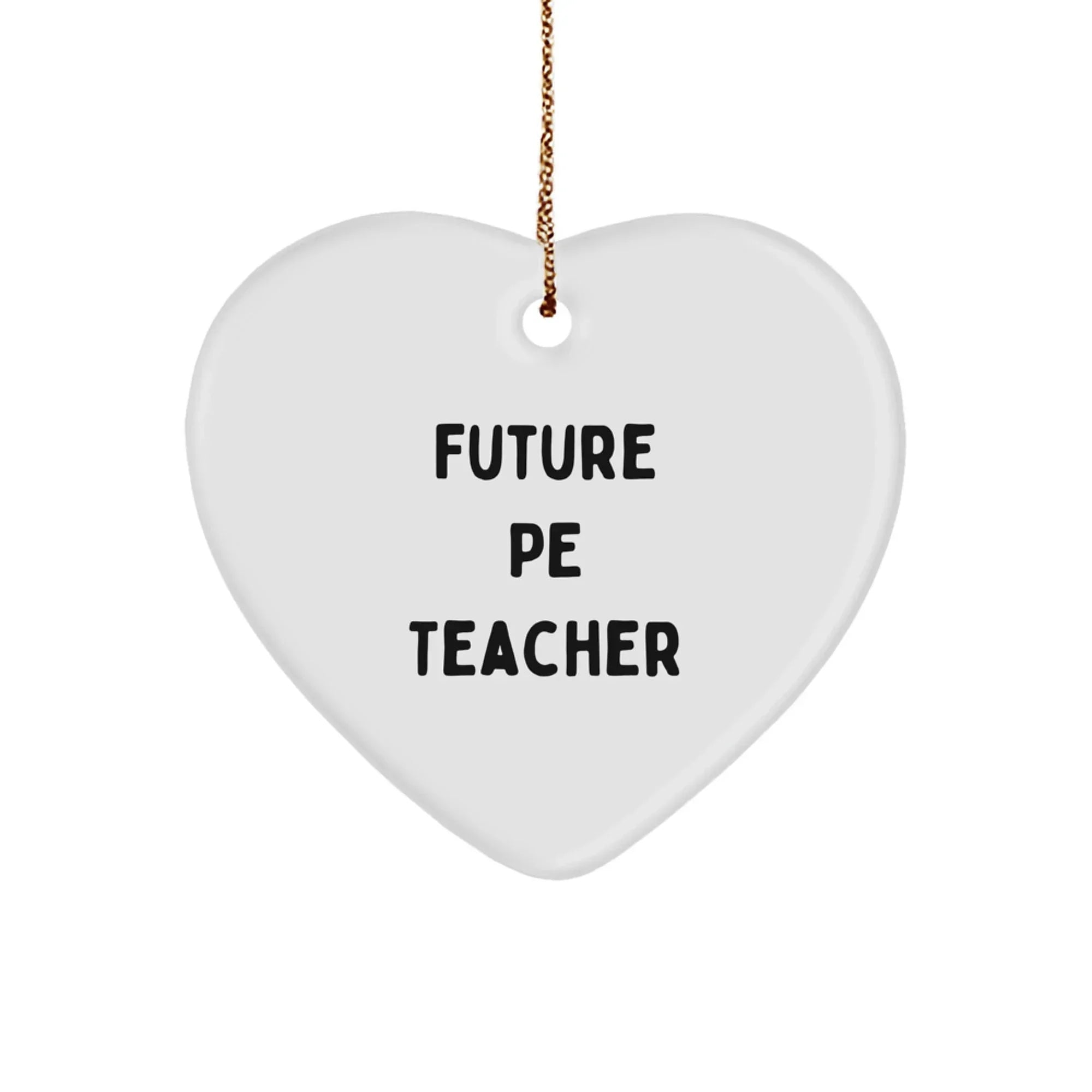 Funny PE Teacher Heart Ornament Gifts from Friends to PE Teacher, Future PE Teacher Christmas Unique Presents
