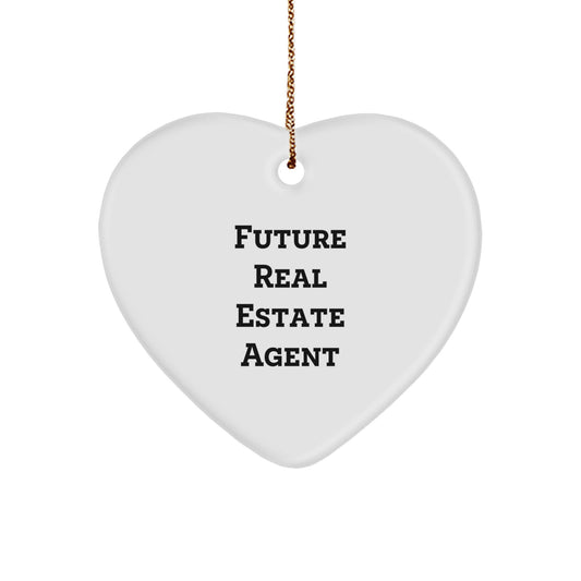 Funny Real Estate Agent Gifts for Future Real Estate Agent - Heart Ornament with Inspirational Quote - Gifts from Friends for Real Estate Agent Men - Image 1