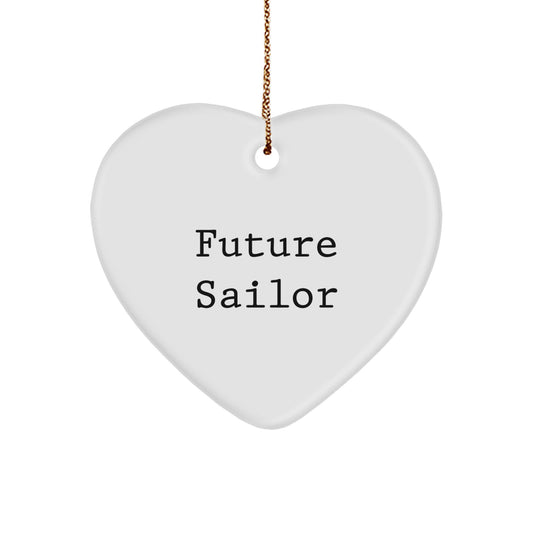 Funny Future Sailor Heart Ornament Gifts for Sailor Men, Gifts from Mom to Future Sailor, Heart Shaped Christmas Unique Gifts - Image 1