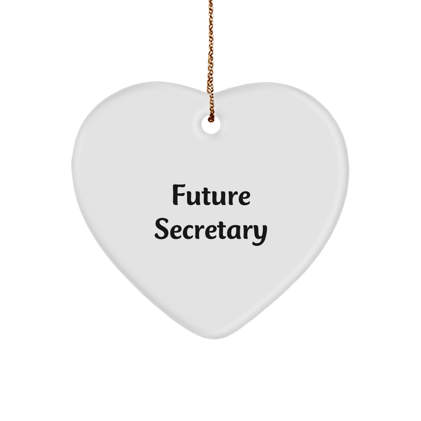 Funny Quote Gifts for Secretary, Secretary Heart Ornament, Future Secretary Christmas Unique Gifts from Men, Women, Friends, Coworkers, Family - Image 1