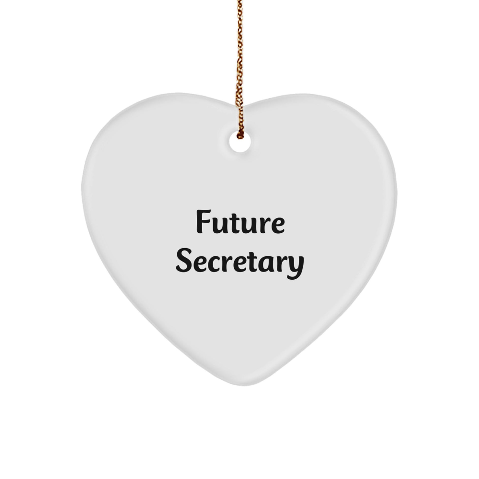 Funny Quote Gifts for Secretary, Secretary Heart Ornament, Future Secretary Christmas Unique Gifts from Men, Women, Friends, Coworkers, Family - Image 1