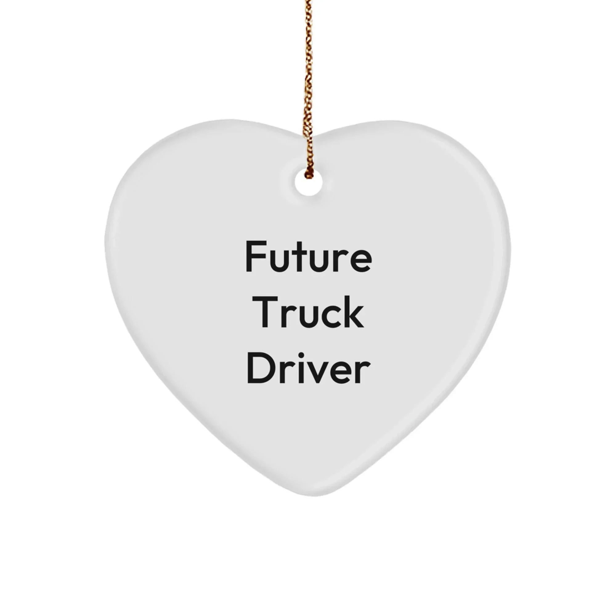 Funny Truck Driver Gifts for Men - Future Truck Driver Heart Ornament, Christmas Unique Gifts from Family, Friends, Coworkers