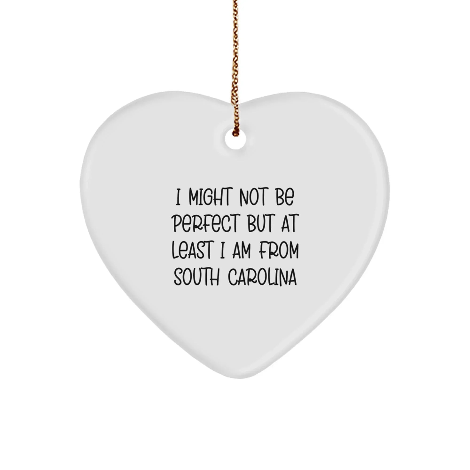 Funny Gifts from South Carolina for Friends and Family - Cute South Carolina Heart Ornament for Christmas Unique Gifts