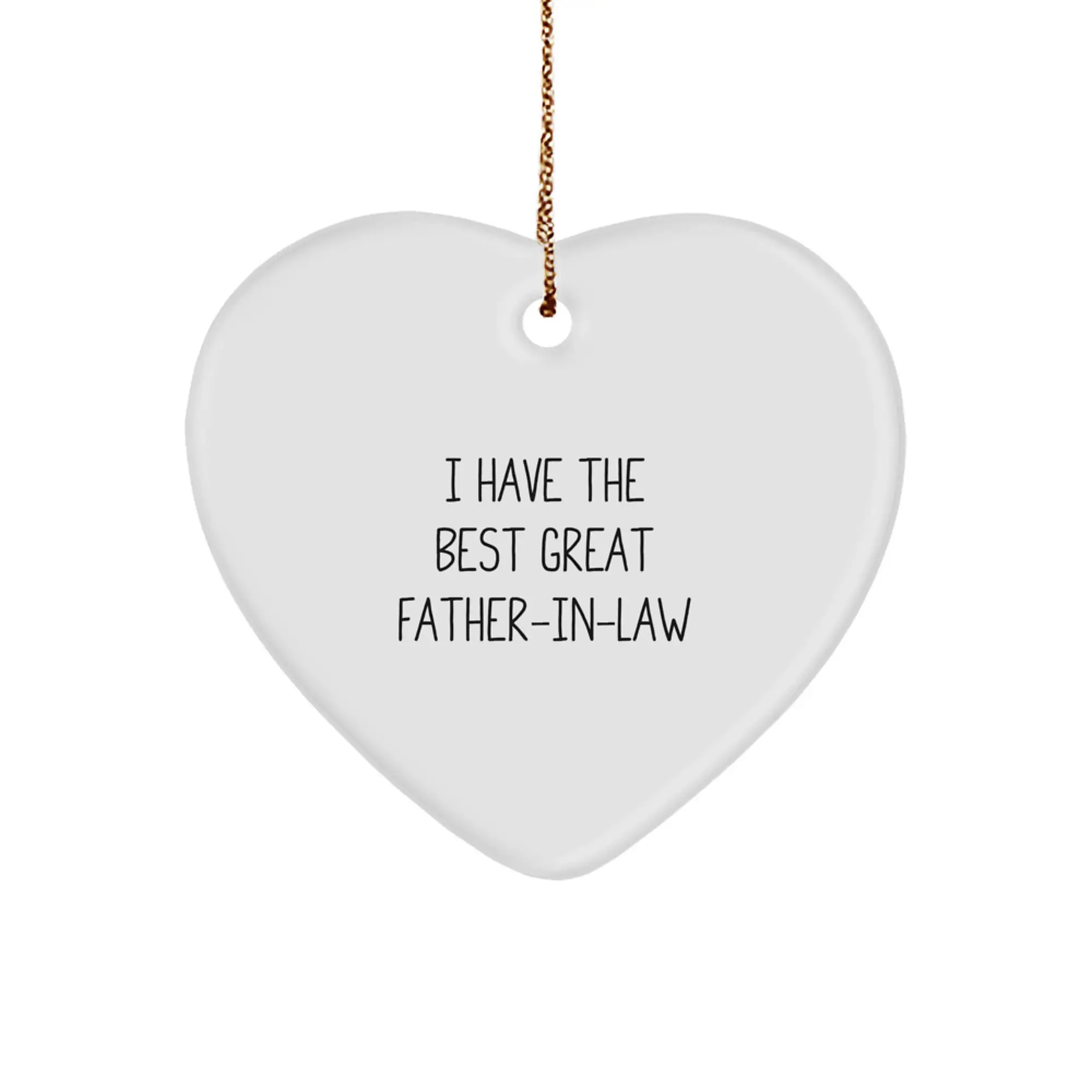 Funny Gifts from Men to Father-in-law, Heart Ornament Saying I Have The Best Great Father-in-law, Christmas Decor - Image 1