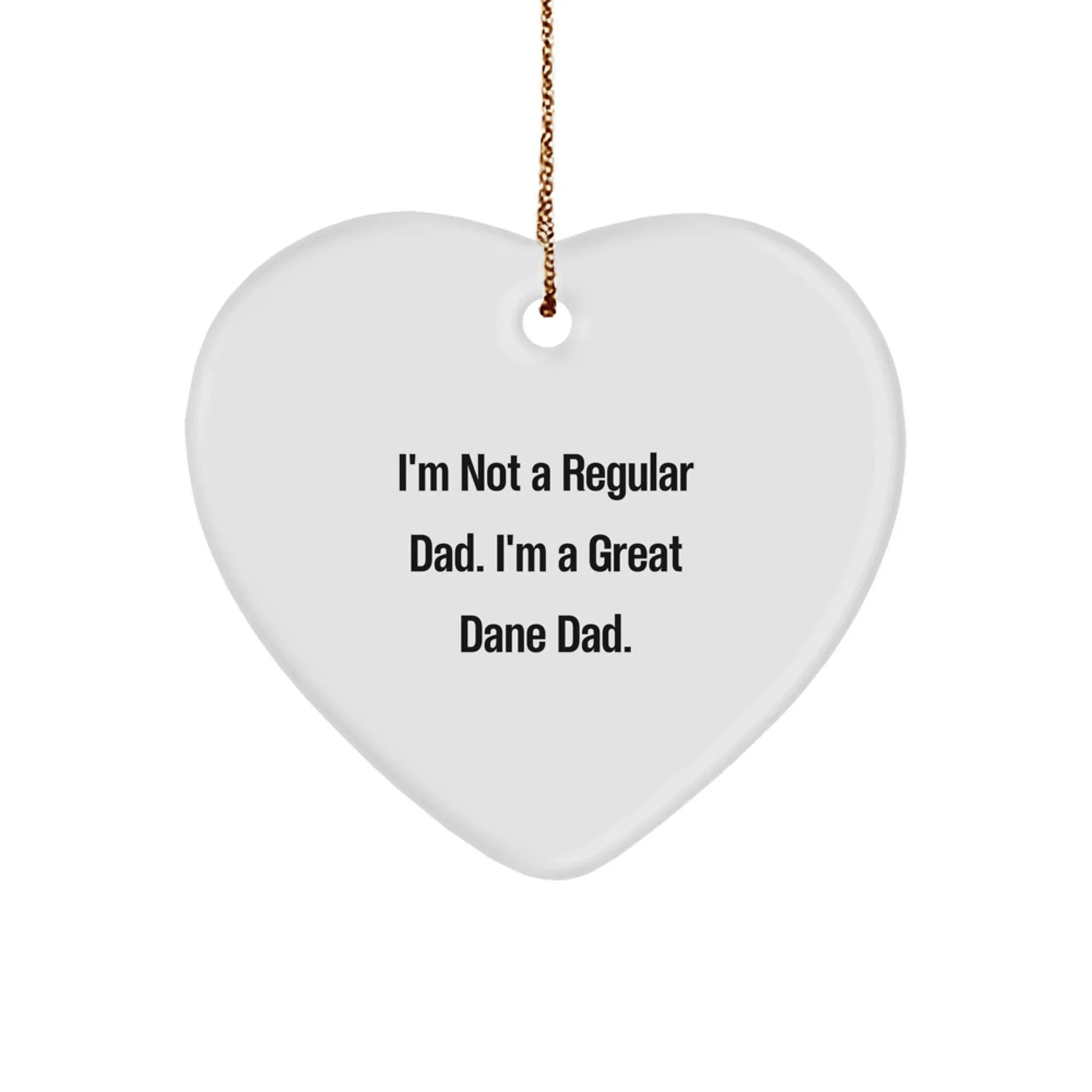 Funny Great Dane Dad Heart Ornament, Gifts from Men to Great Dane Dog Parents, Christmas Unique Gifts for Family
