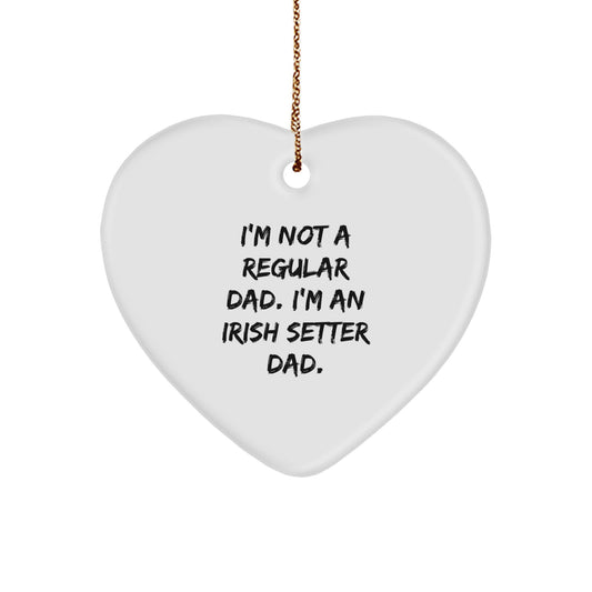 Irish Setter Dad Gifts from Men to Family - Funny Irish Setter Dog Heart Ornament for Christmas - Image 1