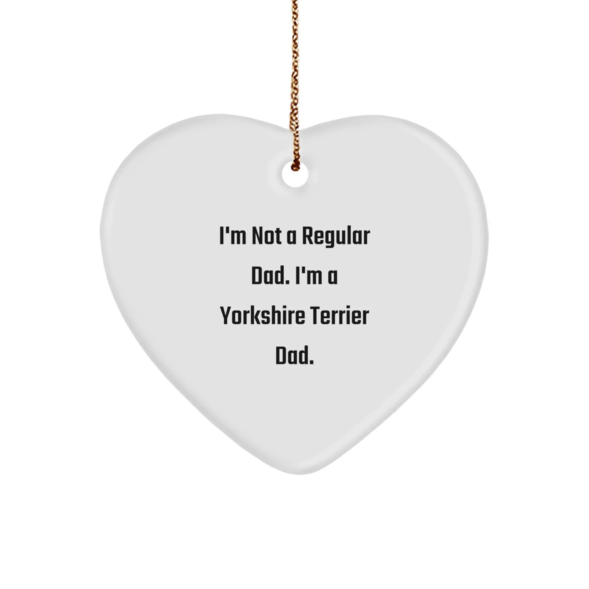 Funny Yorkshire Terrier Dog Dad Gifts for Men, Heart Ornament from Family to Family, Christmas Unique Gifts