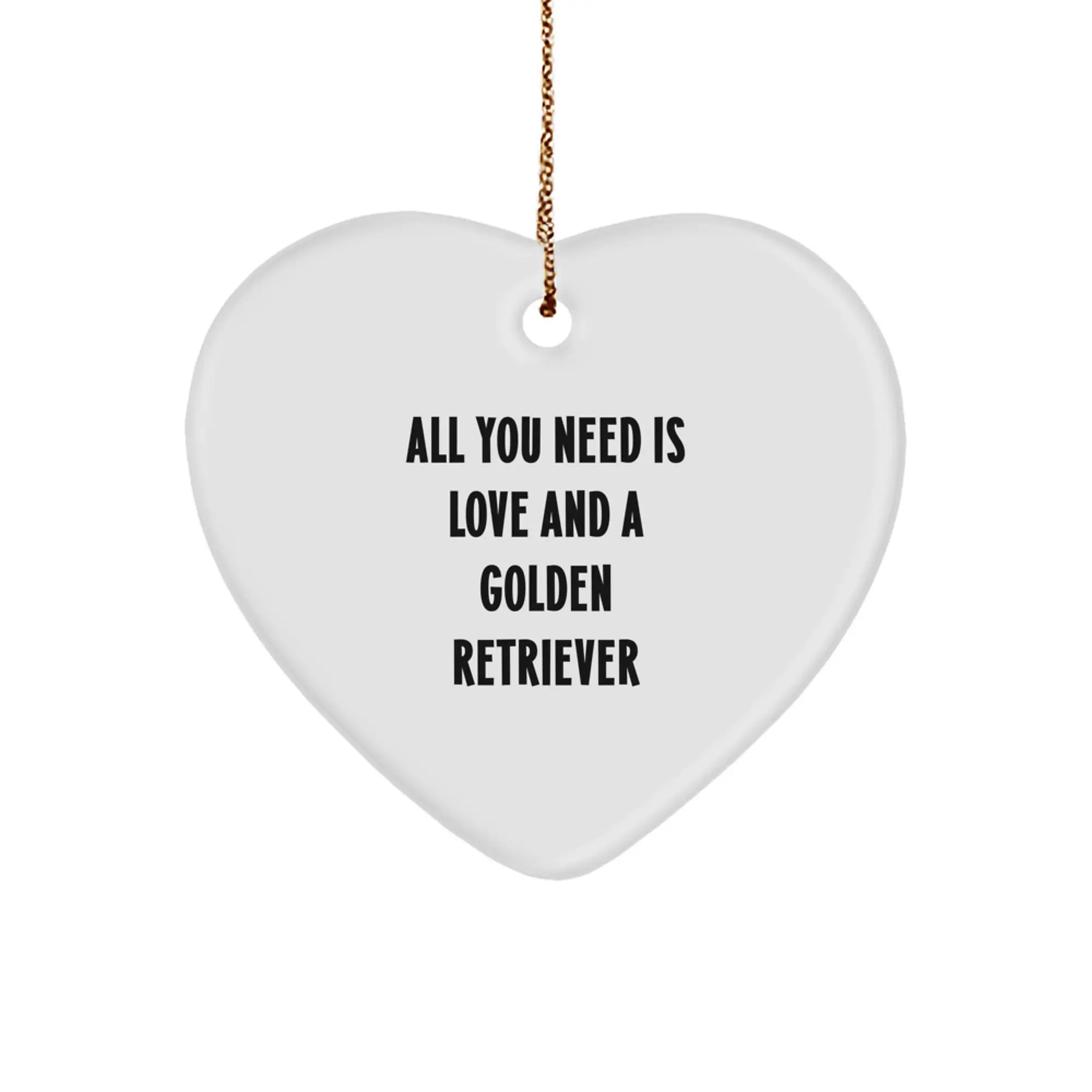 Golden Retriever Dog Gifts from Family, Funny Heart Ornament for Golden Retriever Dog Lovers, Christmas Unique Gifts for Friends, Men, Women - Image 1