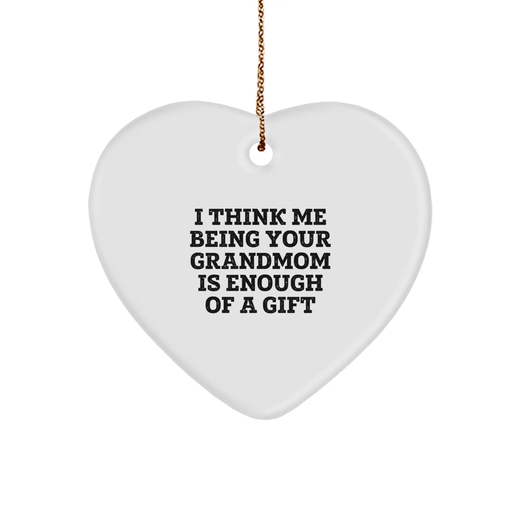 Christmas Gift for Her Grandmom Heart Ornament Present - Image 1