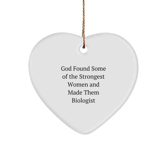 Funny Biologist Gifts from Men for Biologist Women - Heart Ornament - Christmas Unique Gifts - Image 1
