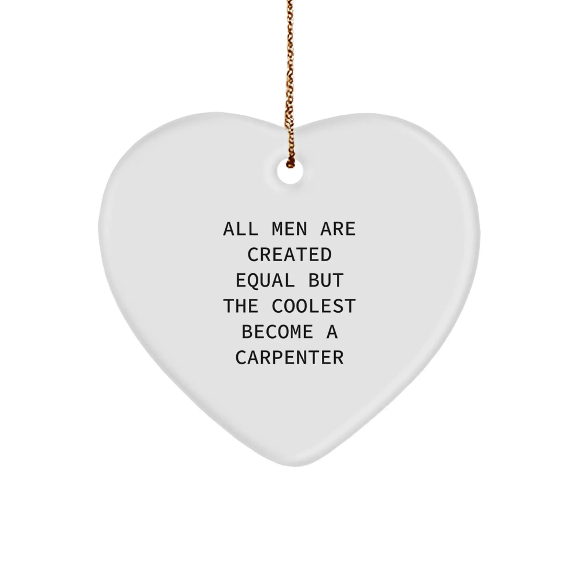 Christmas Gift for Her Carpenter Keepsake Heart Ornament Present - Image 1