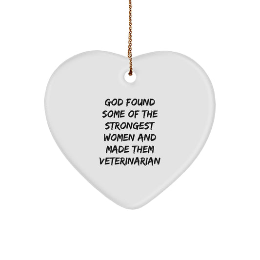 Funny Veterinarian Quotes Gifts from Women for Veterinarian Christmas Unique Gifts, Heart Ornament Decoration for Home, Office or Desk, Inspirational Veterinarian Heart Shaped Decoration - Image 1