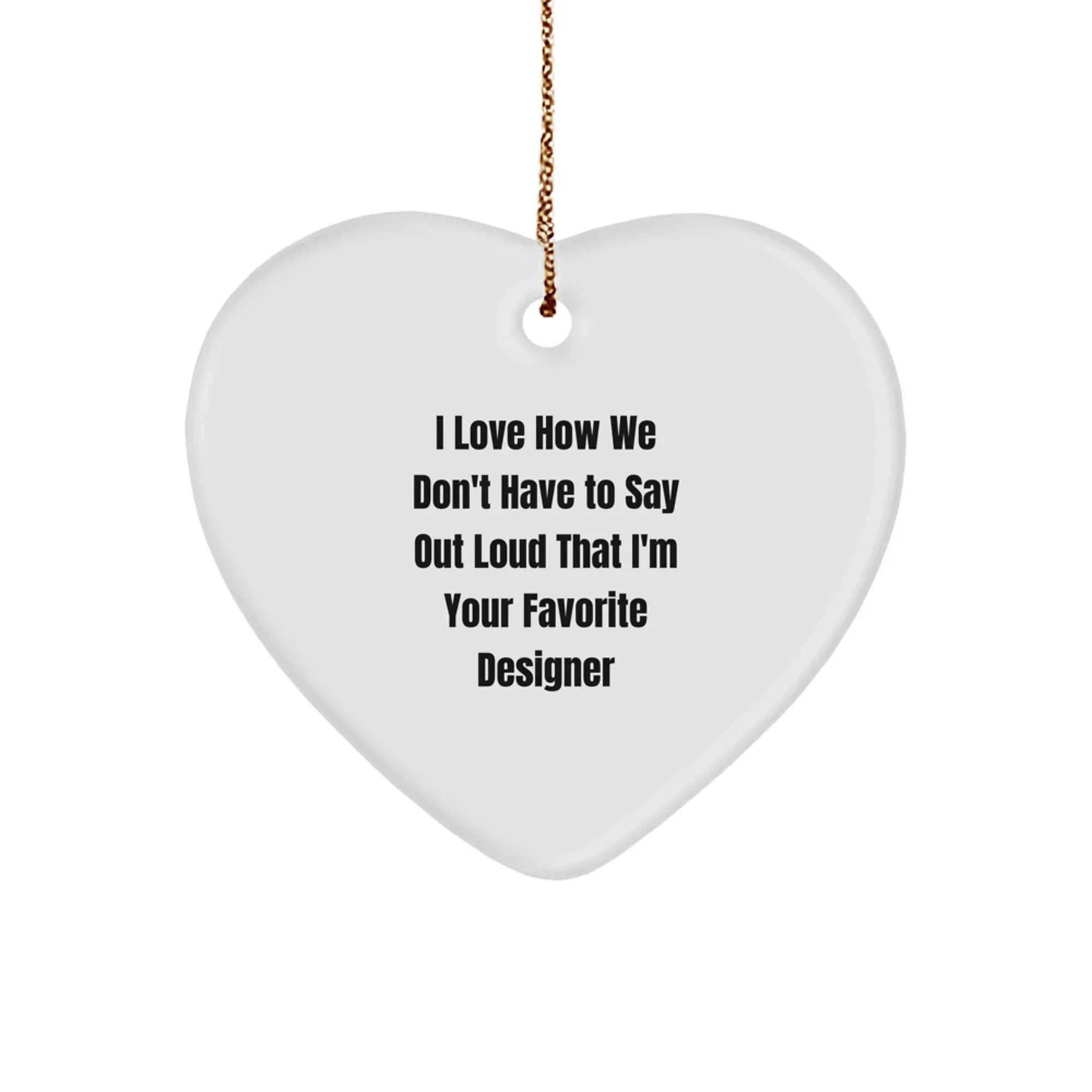 Designer Christmas Unique Gifts from Men, Women, Friends, Coworkers, or Family for Him, Her, or Anyone Who Loves Design, Heart Ornament