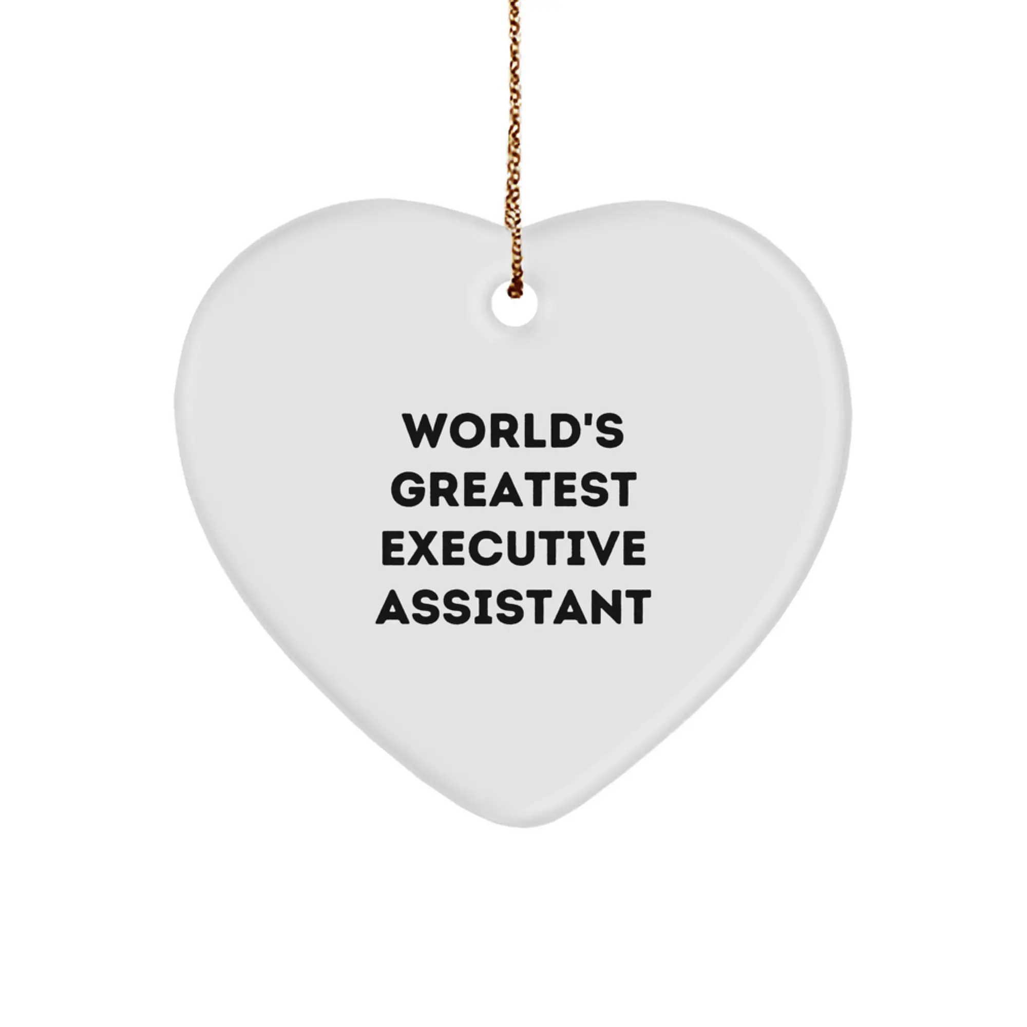 Funny Executive Assistant Gifts, World's Greatest Heart Ornament, Christmas Unique Gifts from Friends, Coworkers, Family - Image 1