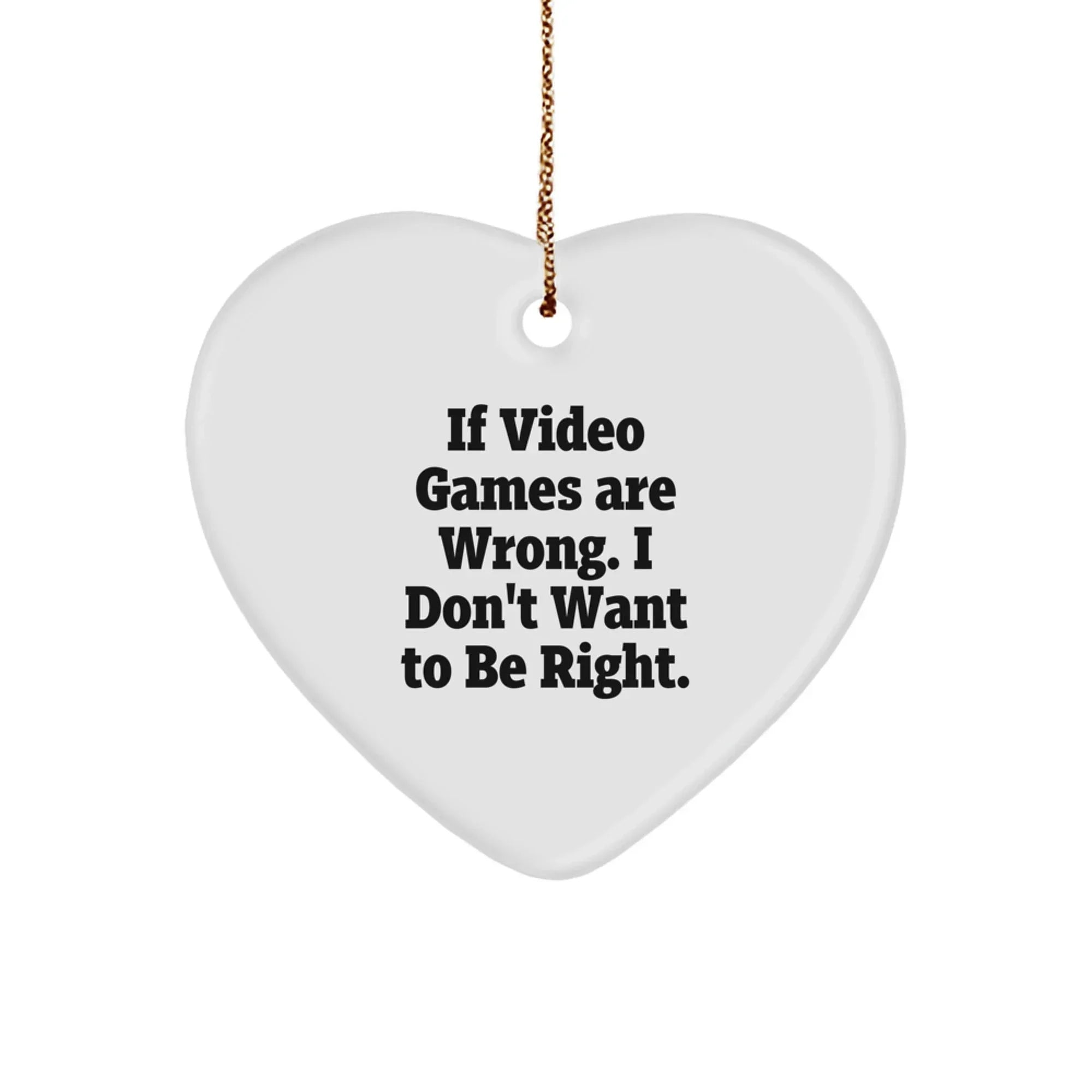 Funny Gaming Heart Ornaments Gifts for Playing Video Games Lovers, Christmas Unique Gifts from Friends, Family, or Coworkers, Inspirational Heart Shaped Decor