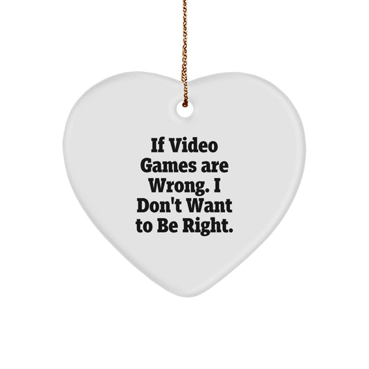 Funny Gaming Heart Ornaments Gifts for Playing Video Games Lovers, Christmas Unique Gifts from Friends, Family, or Coworkers, Inspirational Heart Shaped Decor - Image 1