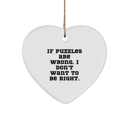 Funny Puzzles Heart Ornament, Gifts from Men to Puzzles Lovers, Christmas Unique Gifts for Friends and Family - Image 1