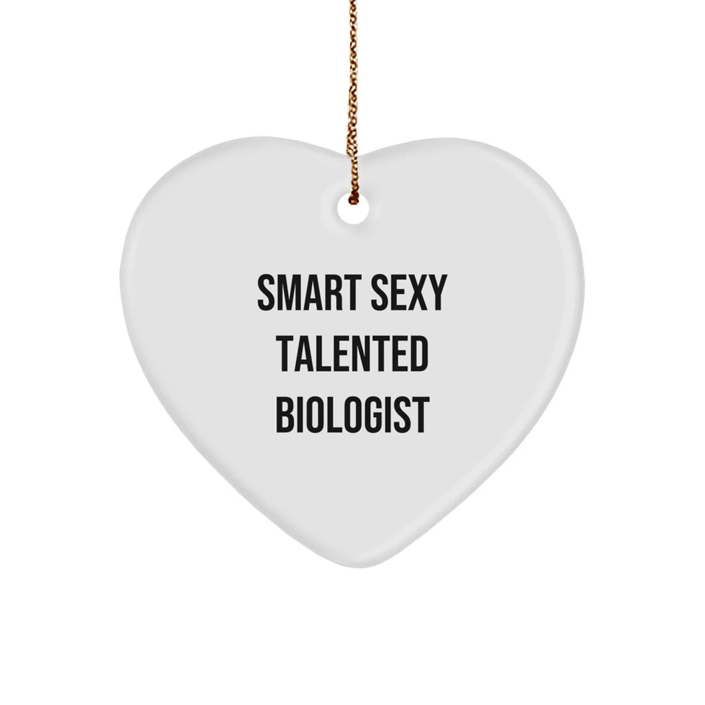 Smart Sexy Talented Biologist Heart Ornament Gift from Friends to Biologists, 'Funny' Quote, Christmas Unique Gifts