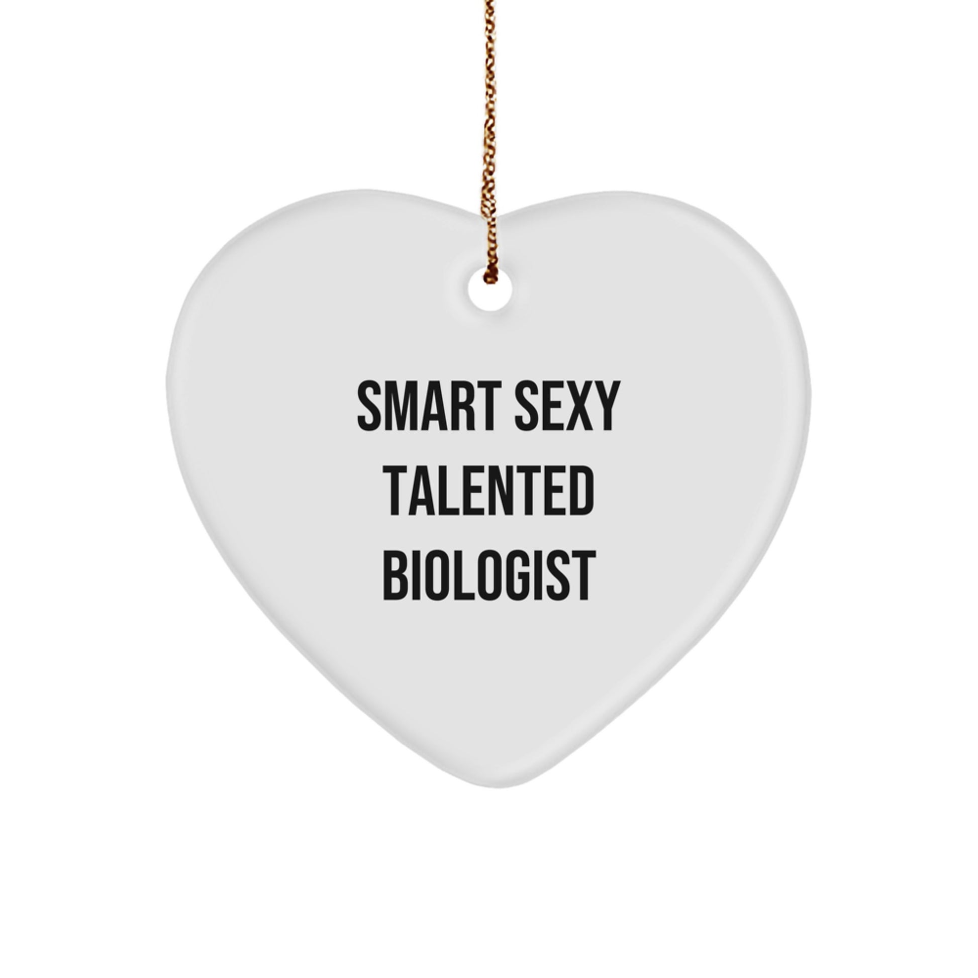 Smart Sexy Talented Biologist Heart Ornament Gift from Friends to Biologists, 'Funny' Quote, Christmas Unique Gifts