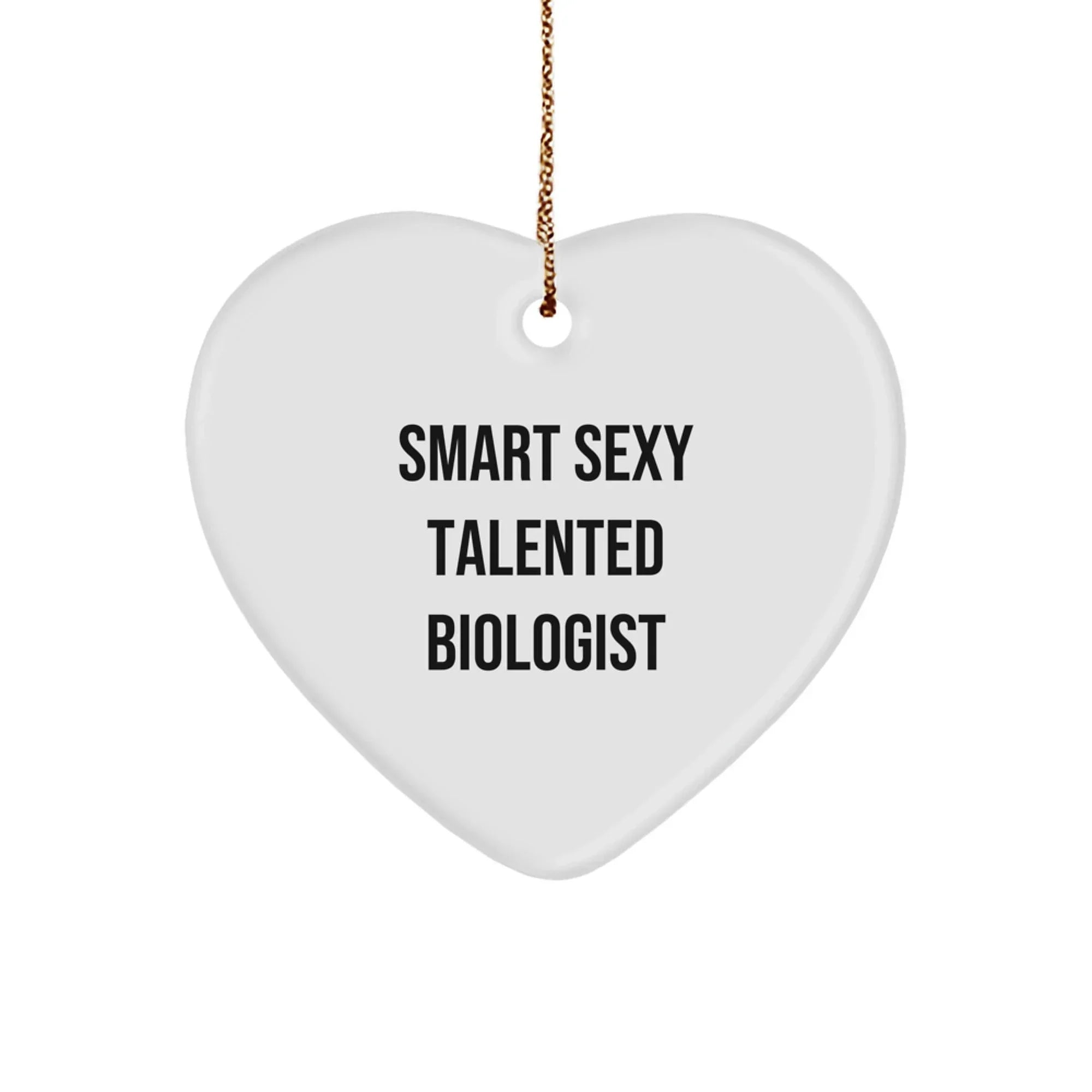 Smart Sexy Talented Biologist Heart Ornament Gift from Friends to Biologists, 'Funny' Quote, Christmas Unique Gifts