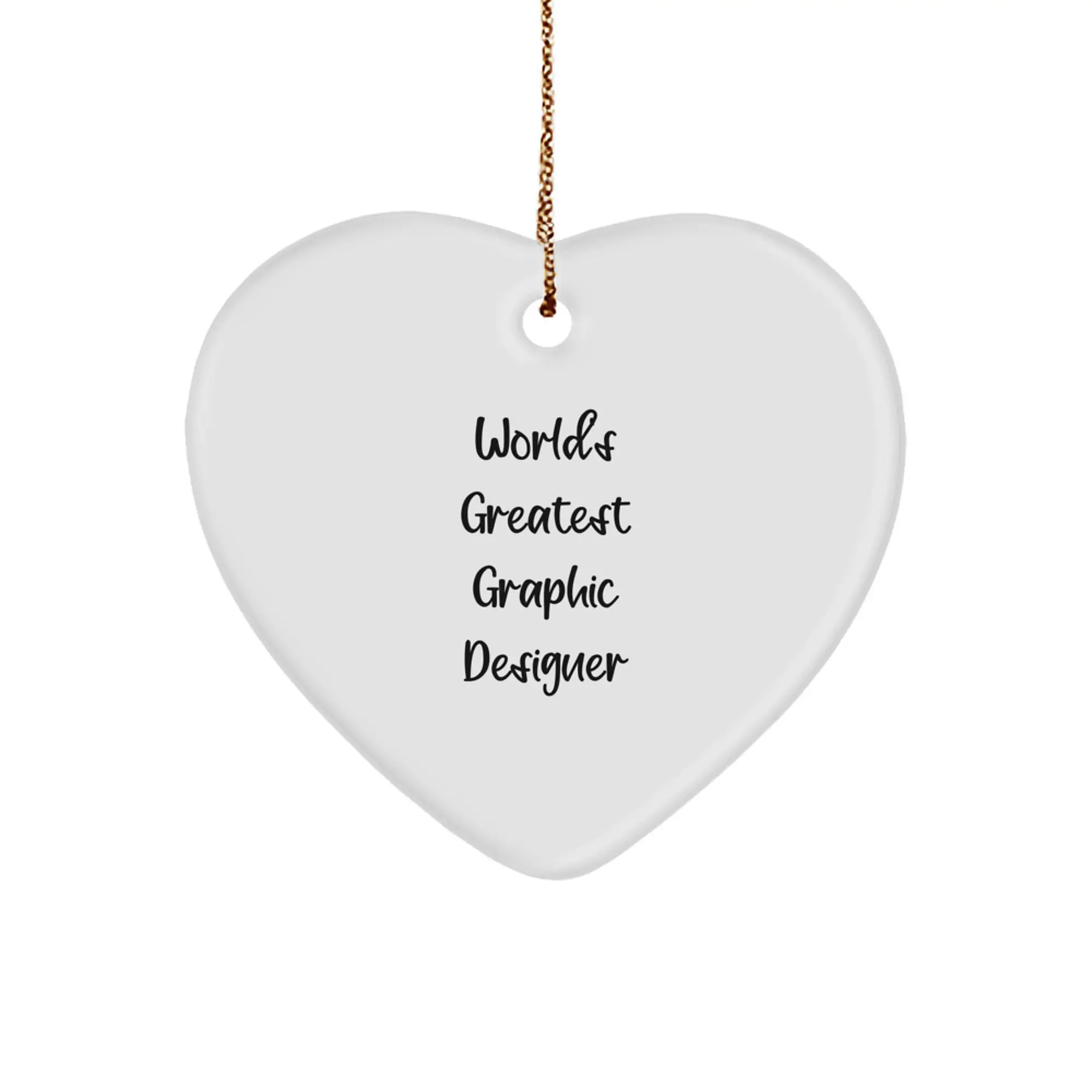 Funny World's Greatest Graphic Designer Gifts from Friends, Heart Ornament for Graphic Designer, Unique Christmas Unique Gifts for Graphic Designer, Personalized Heart Ornament - Image 1
