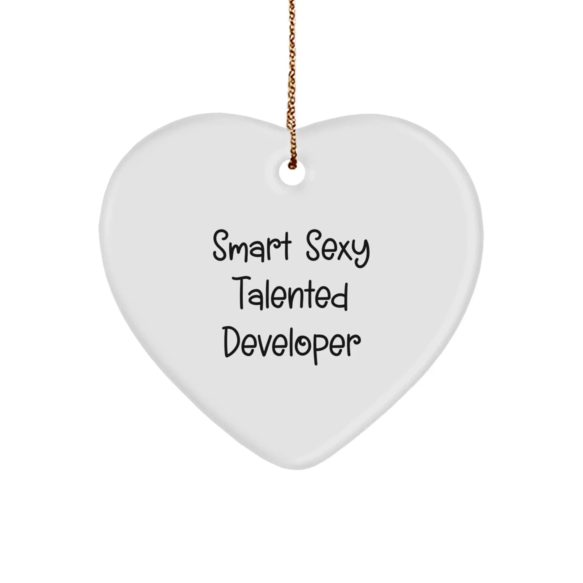 Smart Sexy Talented Developer Gifts, Heart Ornament with Funny Quote, Christmas Unique Gifts from Friends, Gifts for Developer