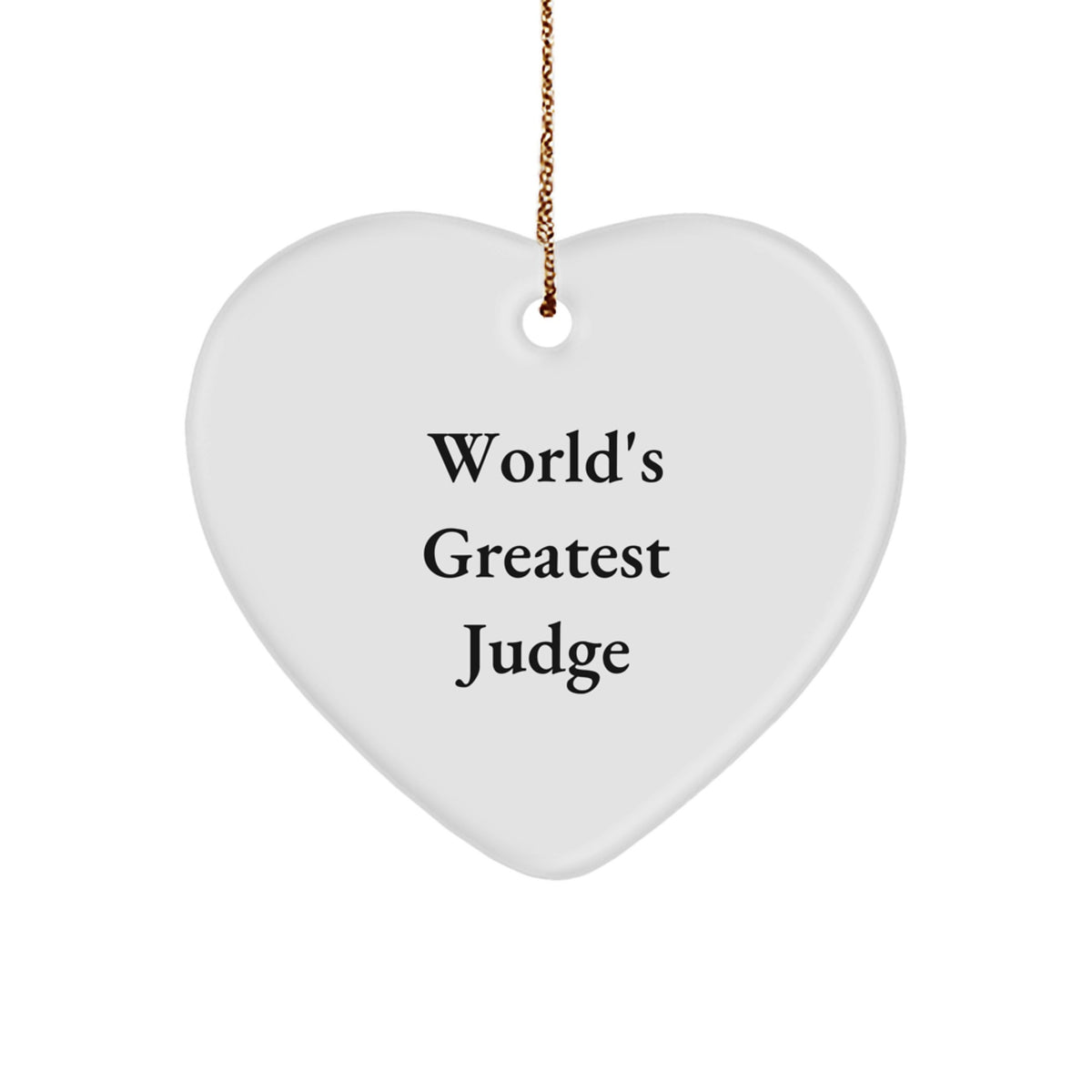 Christmas Ornament Gift World's Greatest Judge Heart Keepsake for Kids - Image 1