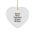 Smart Sexy Talented Postal Worker Heart Christmas Ornament,