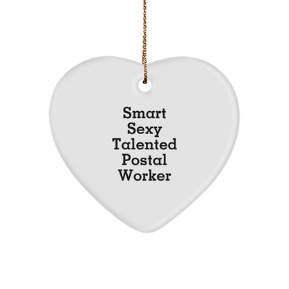 Smart Sexy Talented Postal Worker Heart Christmas Ornament,