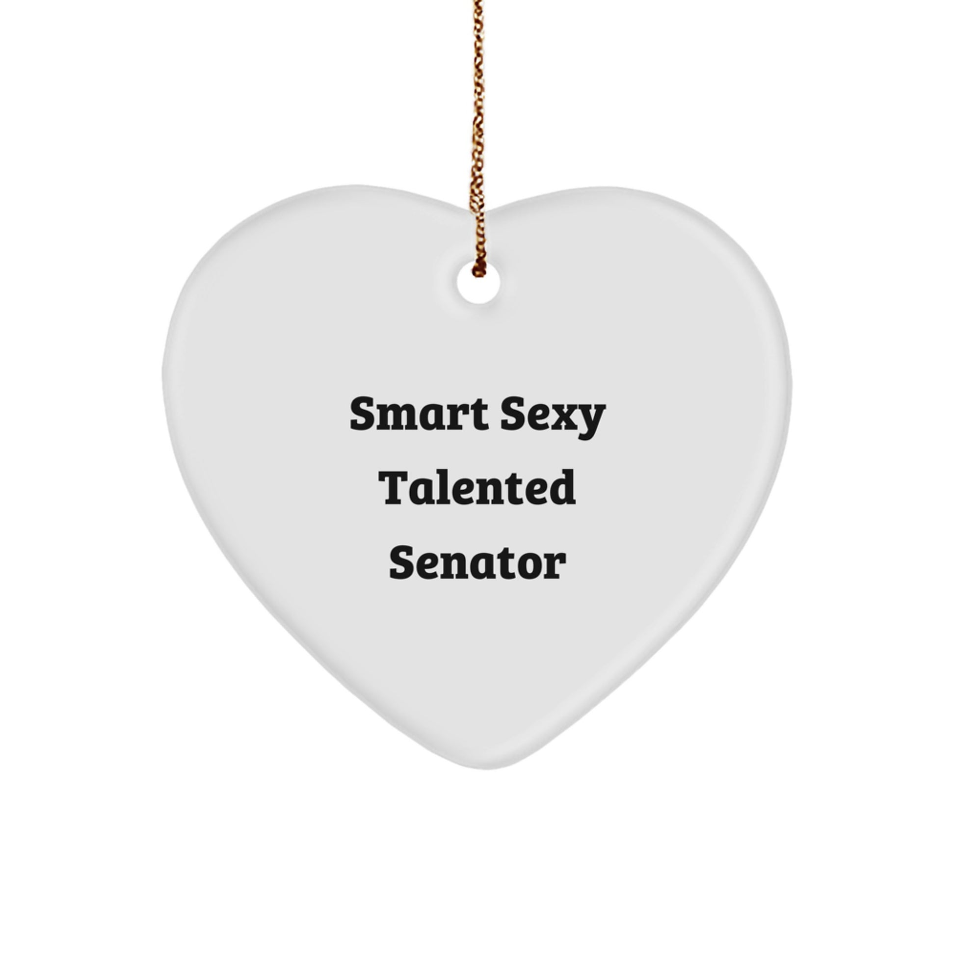 Smart Sexy Talented Senator Heart Ornament, Funny Quote Gifts from Friends for Senator, Unique Christmas Unique Gifts for Men, Women, or Family