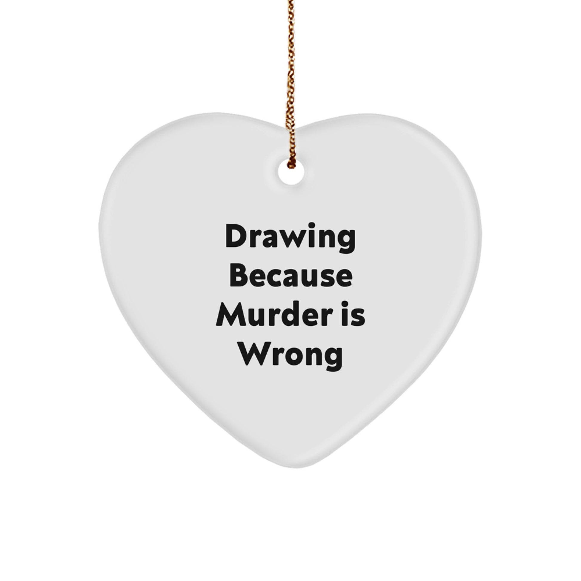 Funny Drawing Heart Ornament Gifts from Friends for Men, Unique Christmas Decorations - Image 1