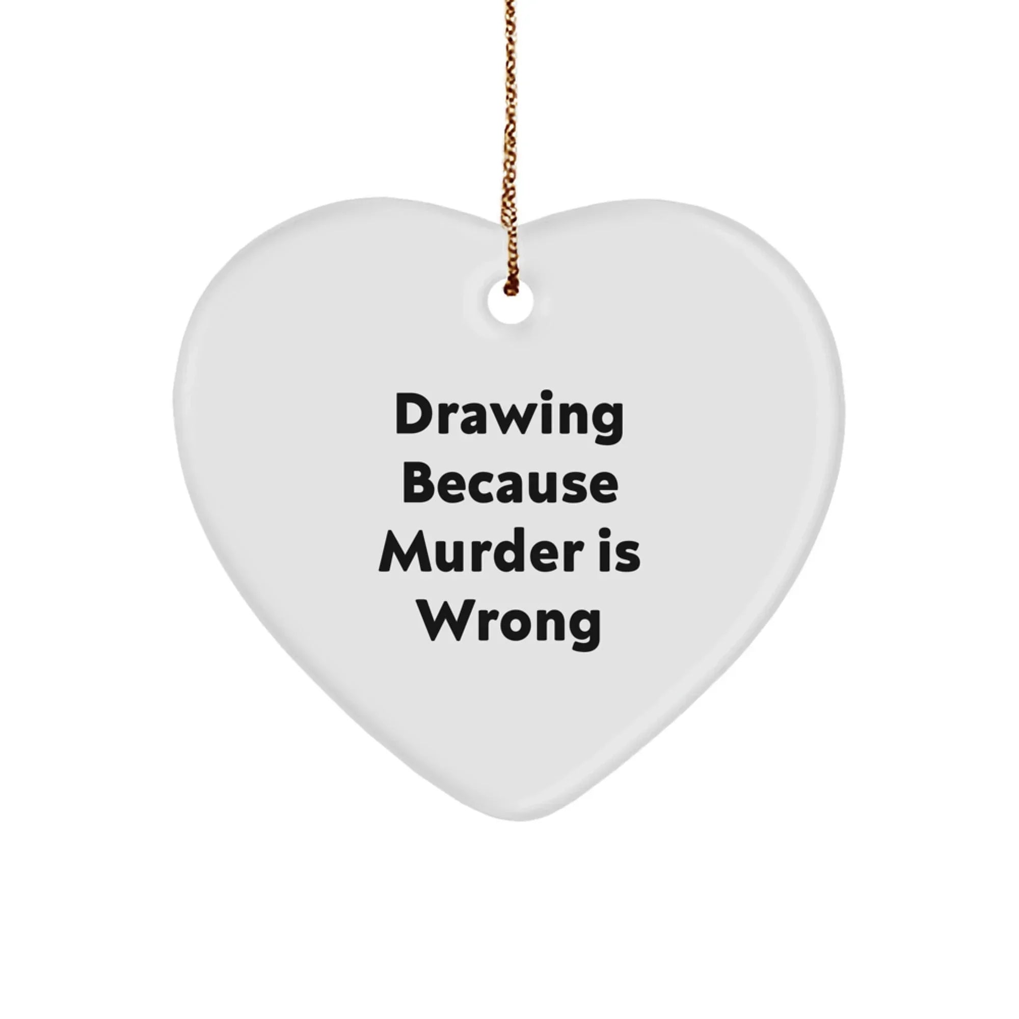 Funny Drawing Heart Ornament Gifts from Friends for Men, Unique Christmas Decorations