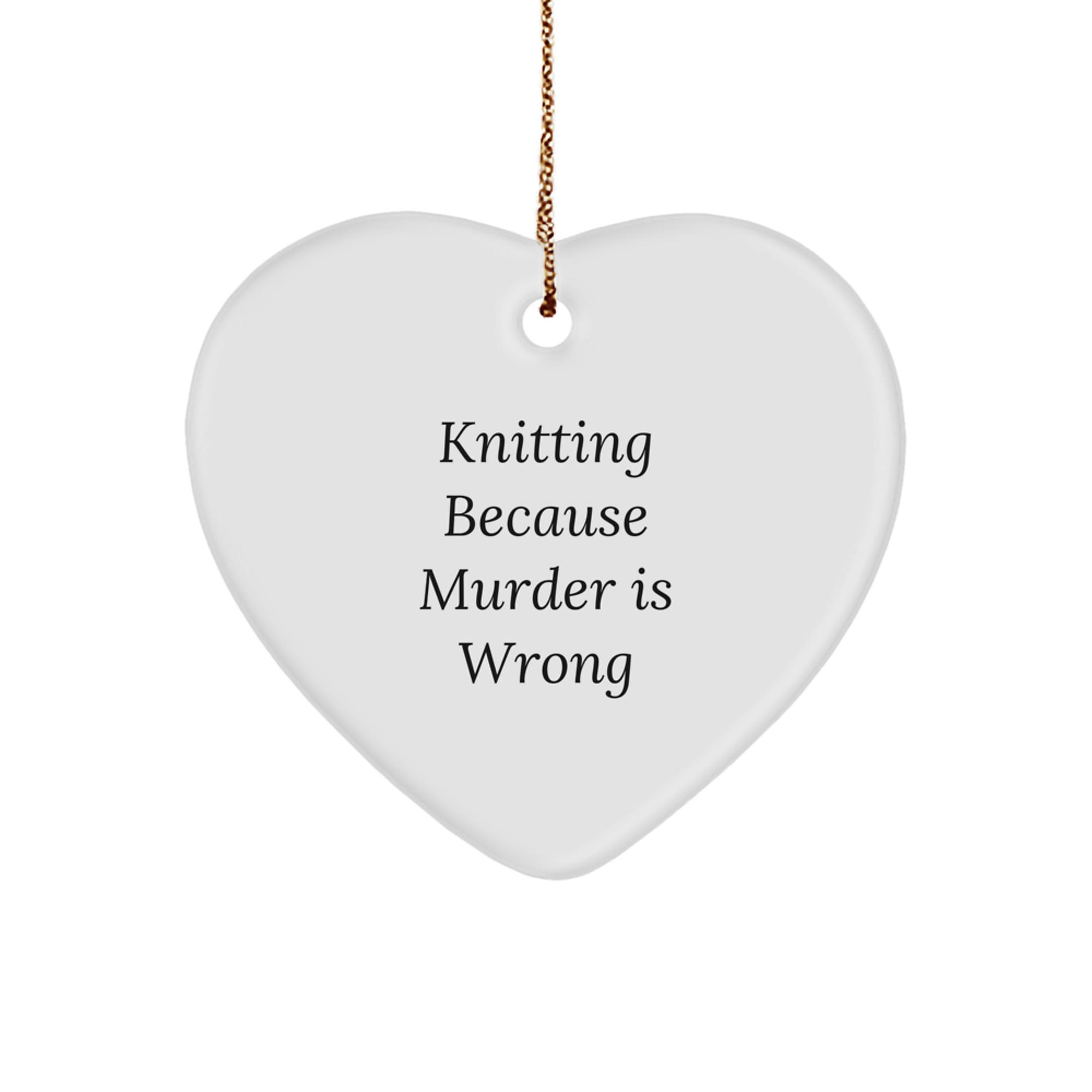 Knitting Lover's Funny Heart Ornament Gifts from Friends to Family on Christmas Unique - Image 1