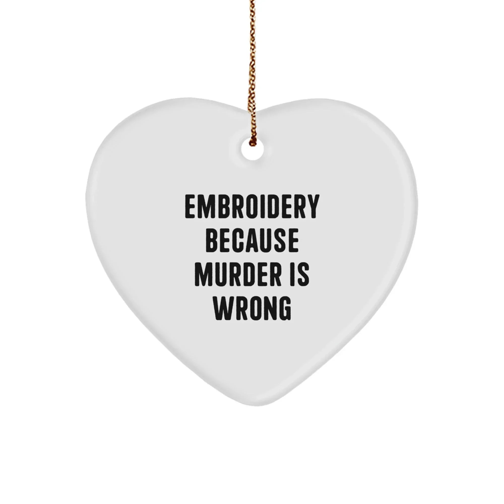 Funny Embroidery Heart Ornaments for Women Funny Gifts from Friends and Family for Christmas Unique