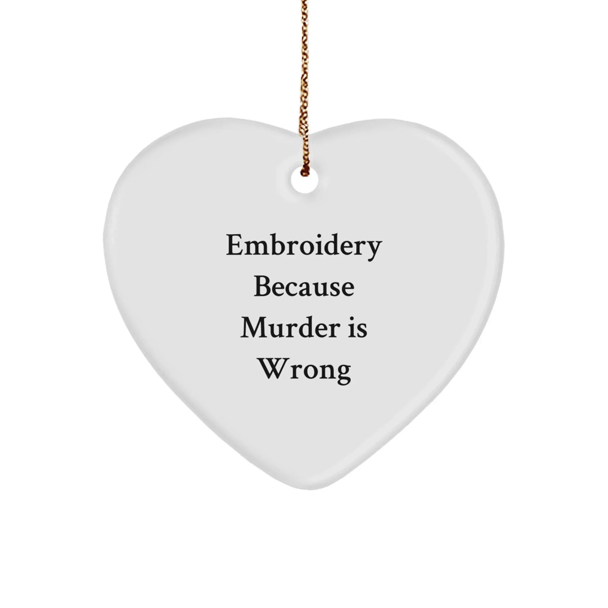 Funny Embroidery Heart Ornament Gifts from Men Friends for Women Embroidery Lovers on Christmas Unique Presents