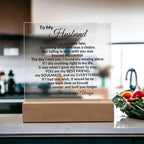 Heartfelt Gift for Husband - You are my Best Friend, My Soulmate, My Everything Anniversary Birthday Valentine Engraved Acrylic Plaque