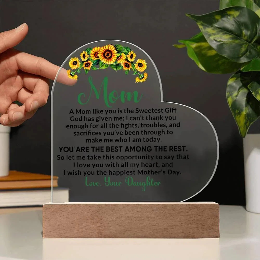 Heartfelt Gift for Mom - I Love You with All My Heart Personalized Acrylic Heart