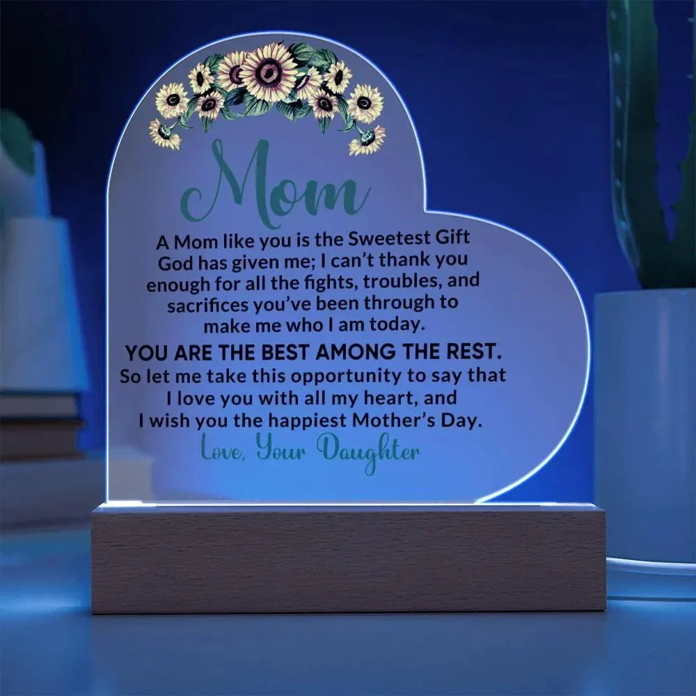 Heartfelt Gift for Mom - I Love You with All My Heart Personalized Acrylic Heart