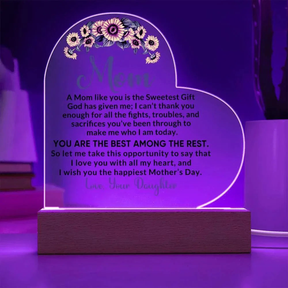 Heartfelt Gift for Mom - I Love You with All My Heart Personalized Acrylic Heart