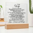 Heartfelt Gift for Wife You are My Best Friend, My Everything - Square Acrylic Plaque Personalized Birthday Anniversary Valentine Holiday