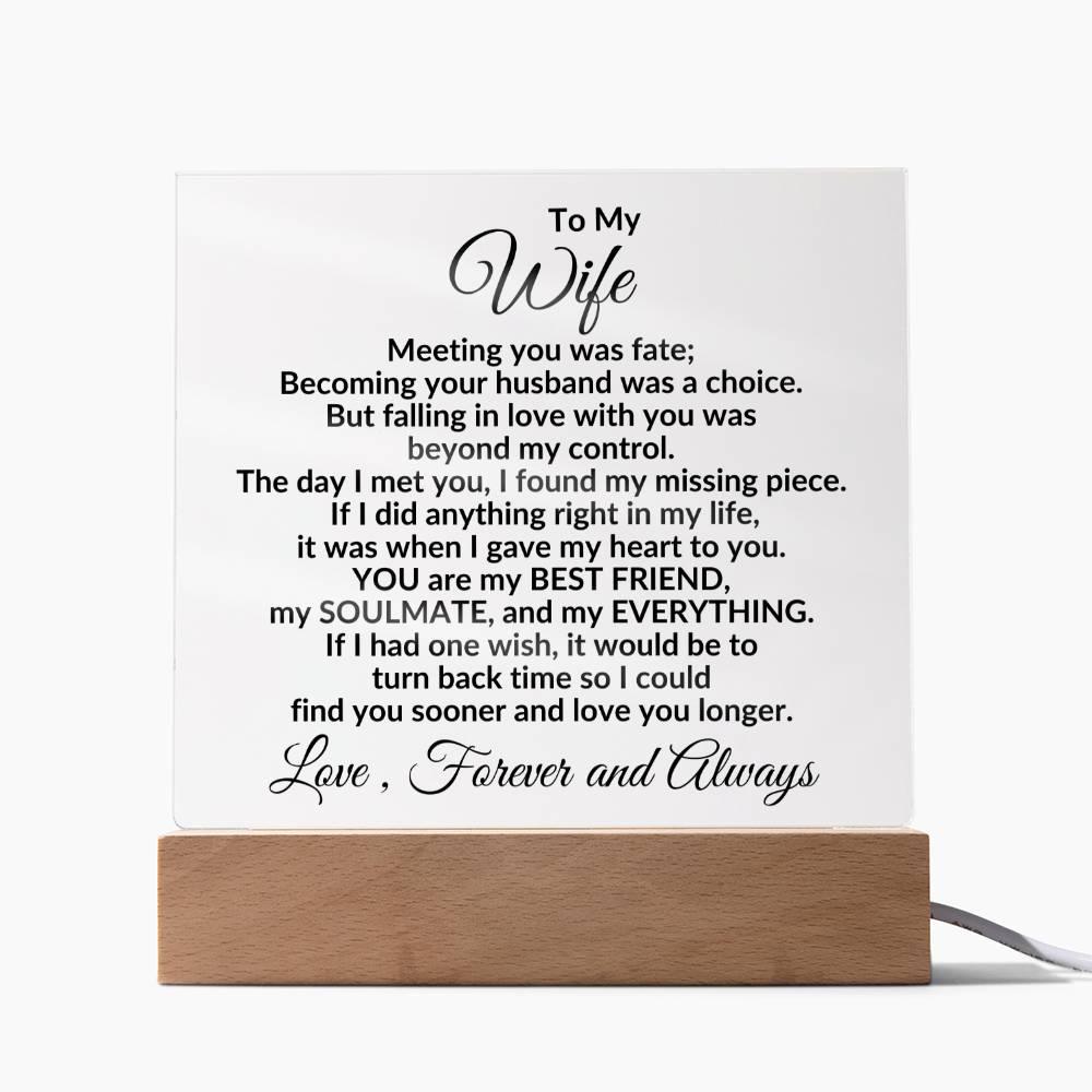 Heartfelt Gift for Wife You are My Best Friend, My Everything - Square Acrylic Plaque Personalized Birthday Anniversary Valentine Holiday - Mallard Moon Gift Shop