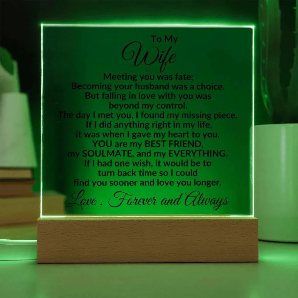 Heartfelt Gift for Wife You are My Best Friend, My Everything - Square Acrylic Plaque Personalized Birthday Anniversary Valentine Holiday
