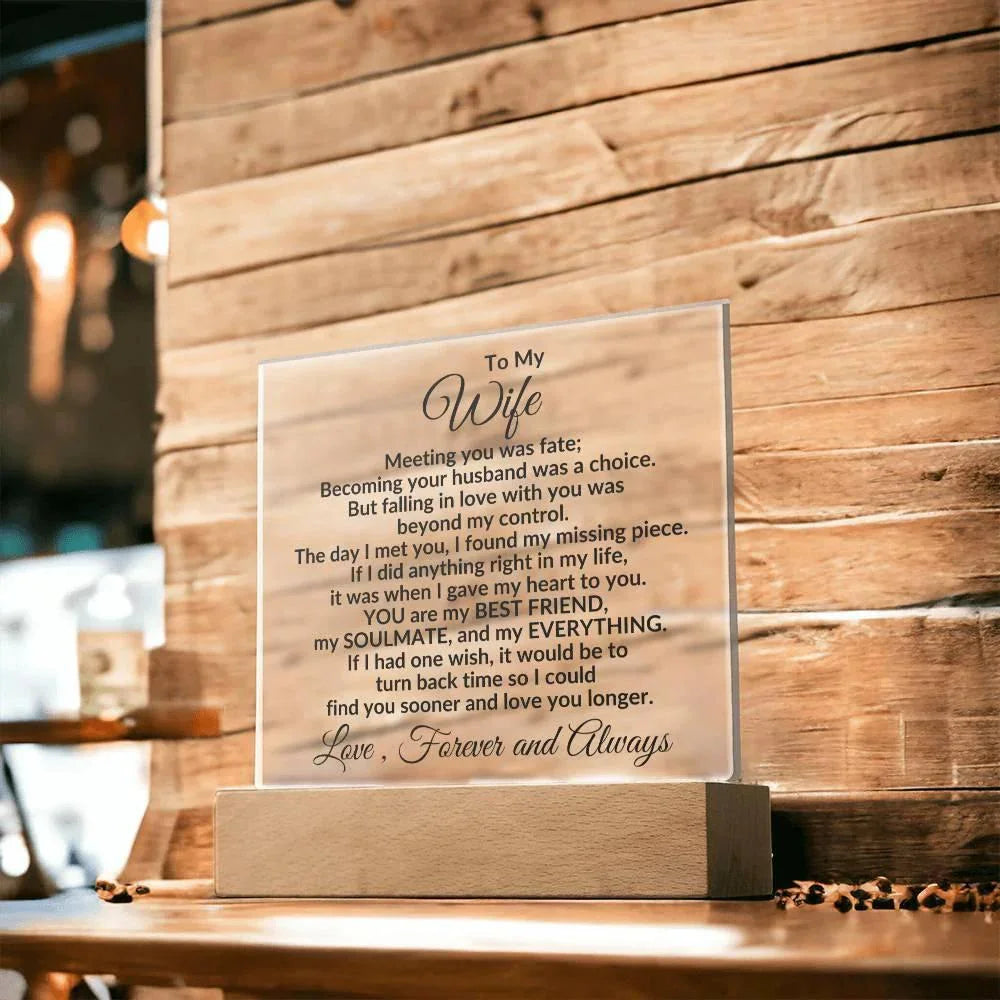 Heartfelt Gift for Wife You are My Best Friend, My Everything - Square Acrylic Plaque Personalized Birthday Anniversary Valentine Holiday
