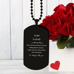 Heartfelt Soulmate Black Dog Tag Necklace Christmas Birthday Gifts Life is learning to dance in the rain