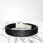 Heartfelt Soulmate Engraved Black Glidelock Clasp Bracelet - Life is Learning to Dance in the Rain Birthday, Christmas Holiday Gifts