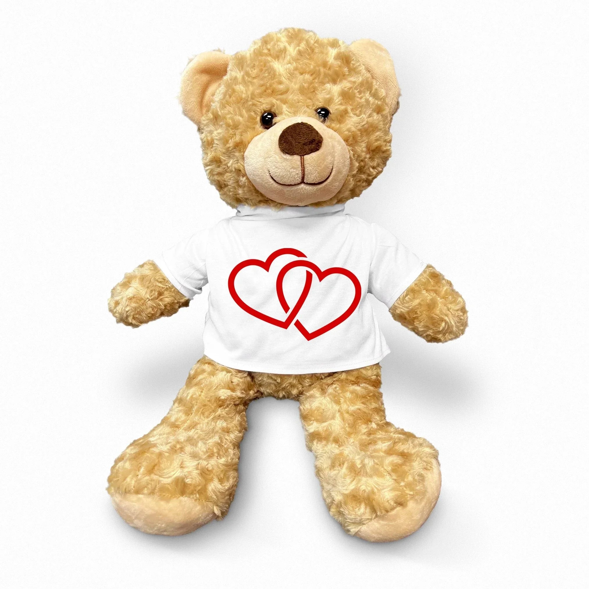 Two Hearts Beat as One - Plush Lamb, Panda, or Teddy Bear with Tee Shirt
