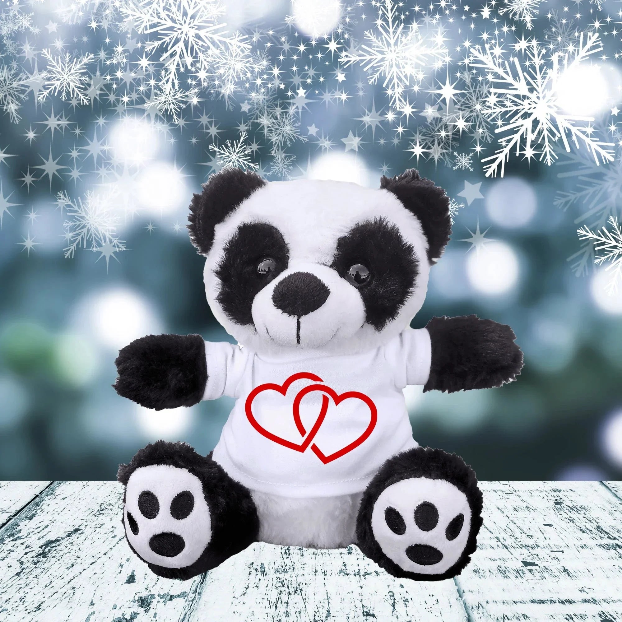 Two Hearts Beat as One - Plush Lamb, Panda, or Teddy Bear with Tee Shirt
