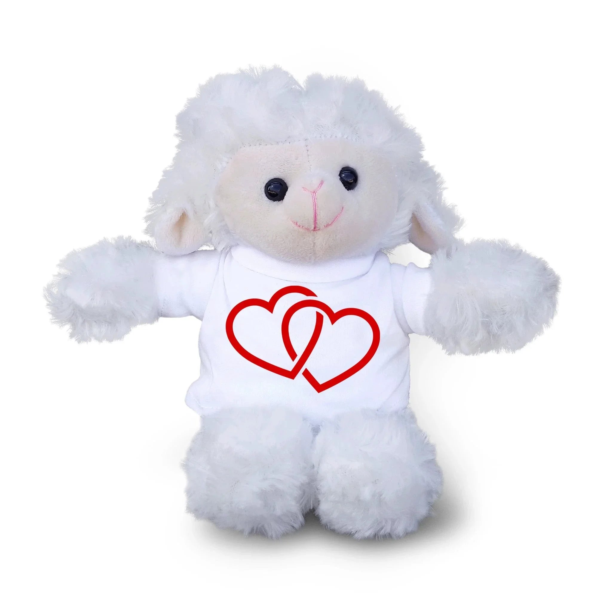Two Hearts Beat as One - Plush Lamb, Panda, or Teddy Bear with Tee Shirt