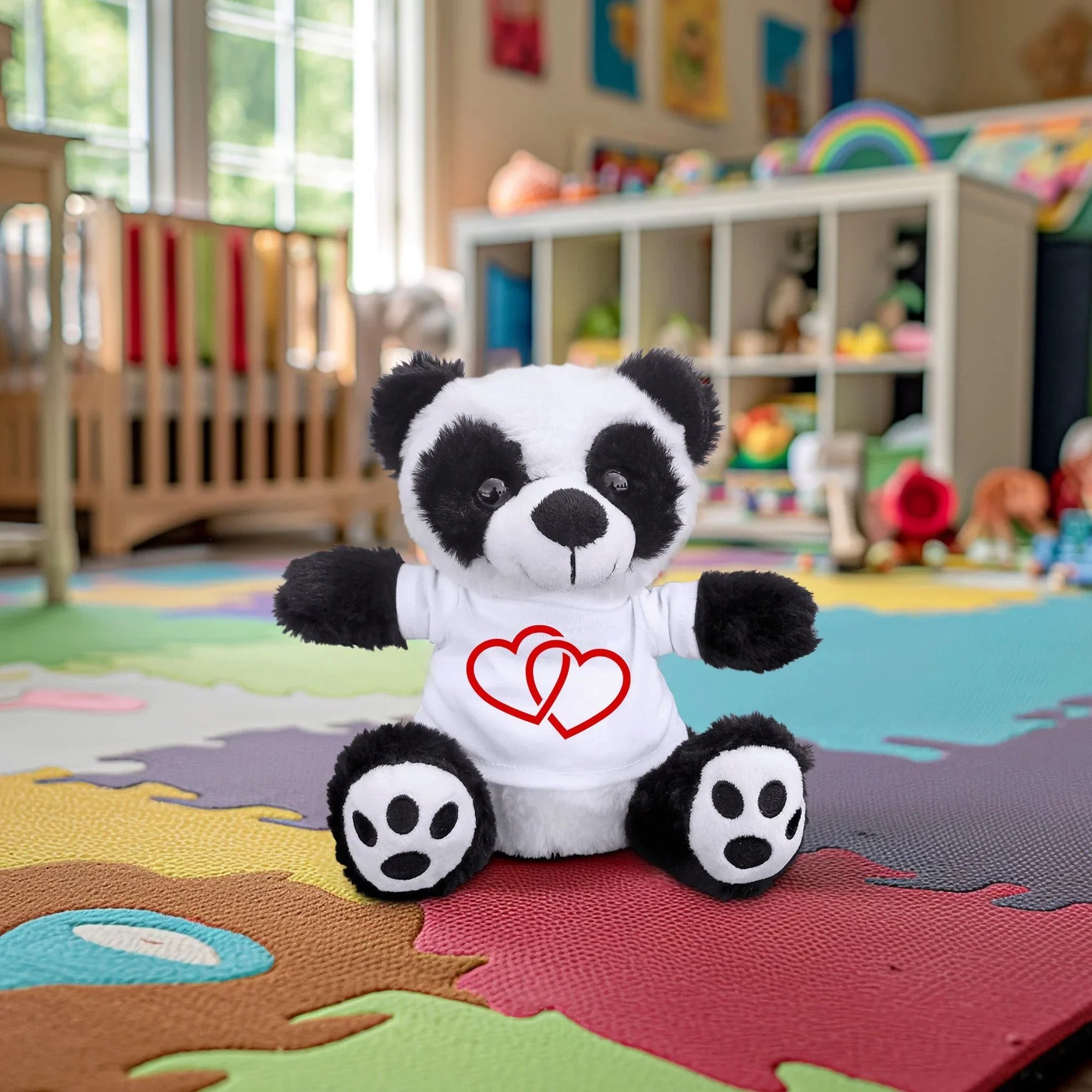 Two Hearts Beat as One - Plush Lamb, Panda, or Teddy Bear with Tee Shirt