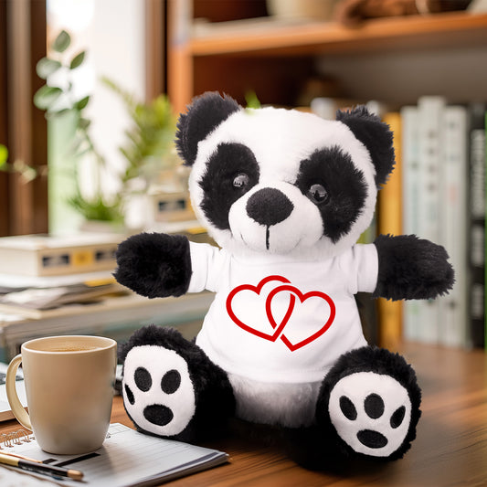 Two Hearts Beat as One - Plush Lamb, Panda, or Teddy Bear with Tee Shirt